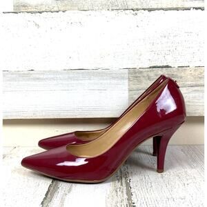 Michael Kors Womens 7 Cherry Red Flex Patent Leather Dress Pumps Workwear NEW